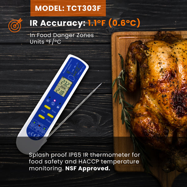 6.0  TCT303F IR Thermometer & thermocouple probe for HACCP - NSF Approved